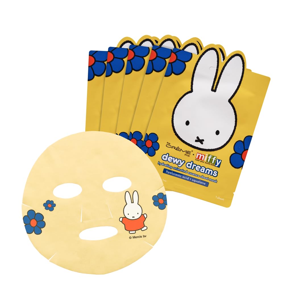 The Crème Shop Miffy Dewy Dreams Hydrating Animated Essence Sheet Mask with Hyaluronic Acid, Hydrating Glass Skin, K-Beauty, Cruelty-Free, Safe Beauty & Personal Care The Crème Shop