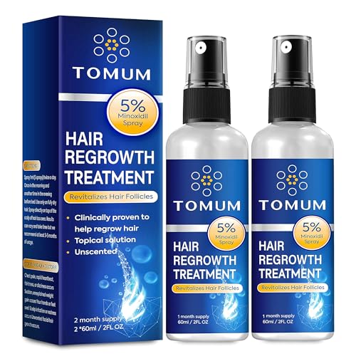 Minoxidil for Men and Women Hair Growth: 5% Minoxidil Topical Spray Hair Regrowth Treatment Stop Hair Thinning and Hair Loss For Stronger Thicker Beauty and Personal Care TOMUM Default Title