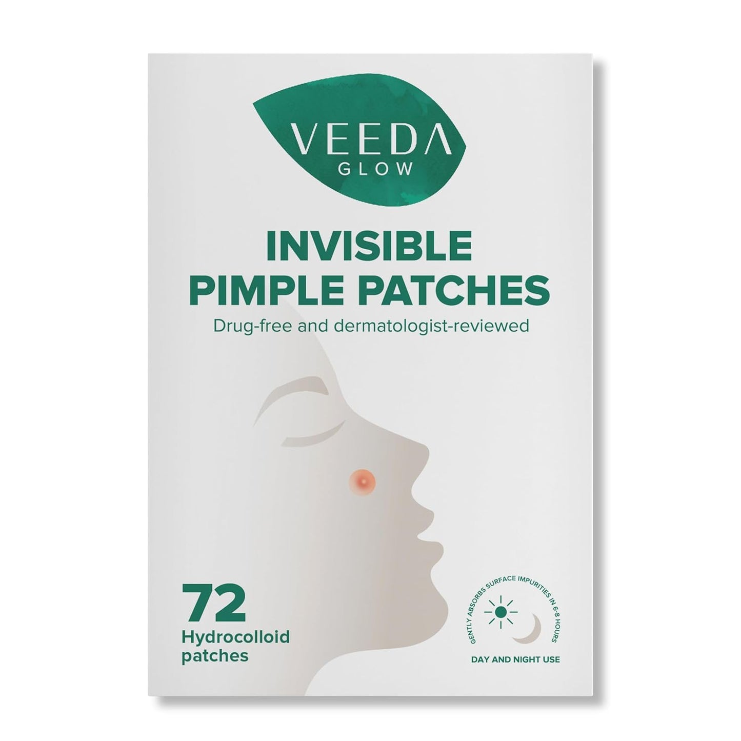 Veeda Glow Pimple Patches - Hydrocolloid Acne Stickers for Fast Healing, Invisible & Non-Irritating Zit Covers, Blemish Spot Treatment, 72 Count Beauty & Personal Care Veeda