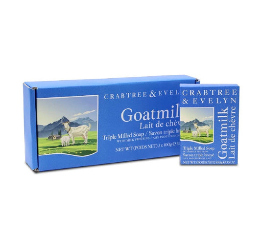 Crabtree & Evelyn Goatmilk Soap Set 3 X 100 Gram Bars Beauty & Personal Care Crabtree & Evelyn