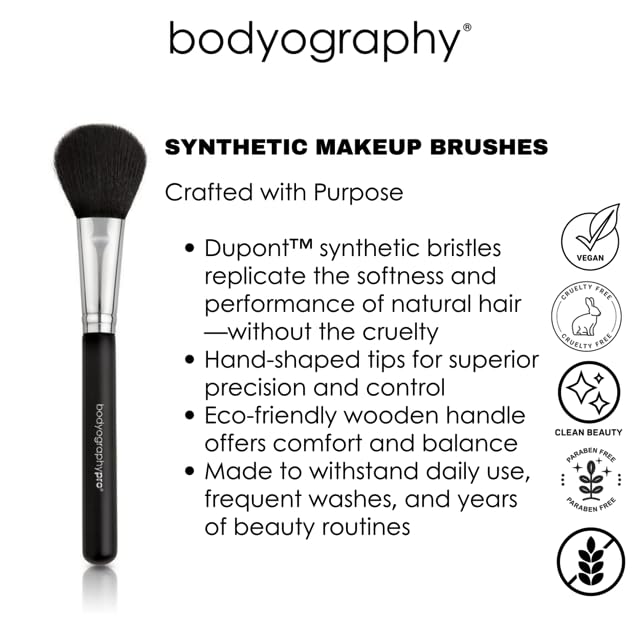 Bodyography Eyeshadow Brush | Soft Synthetic Bristles for Seamless Application and Blending | Ideal for Powder, Cream, and Liquid Eyeshadows | Beauty & Personal Care Bodyography