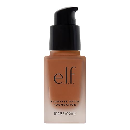 e.l.f. Flawless Satin Foundation, Lightweight & Medium Coverage, Semi-Matte Finish, Vegan , Coco, 0.68 Fl Oz (20mL) Beauty & Personal Care e.l.f.