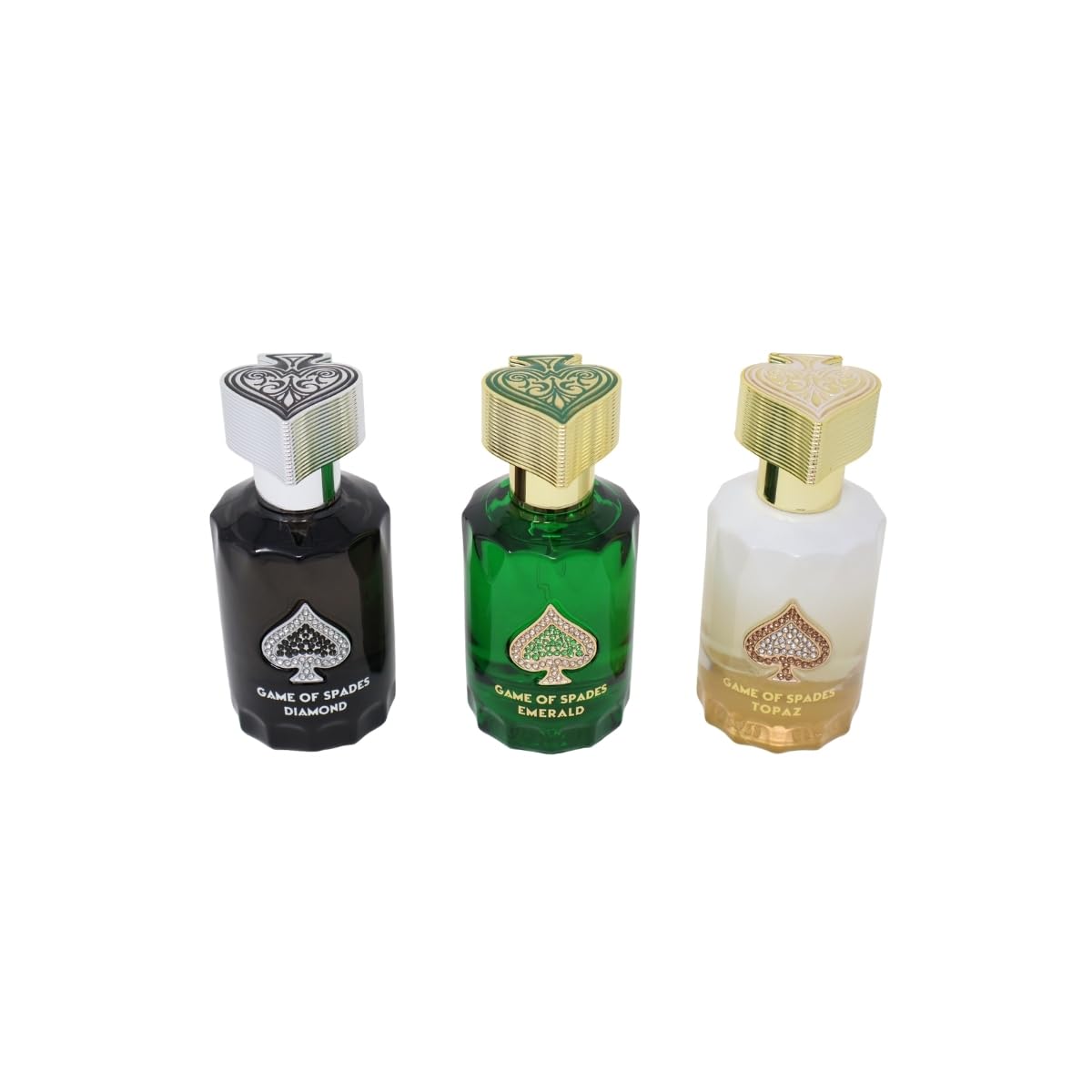 Jo Milano Game of Spades TOPAZ, EMERALD and DIAMOND 3 pcs 30ml Parfum spray Diamond Collection SET for Unisex NEW Beauty & Personal Care Jo Milano