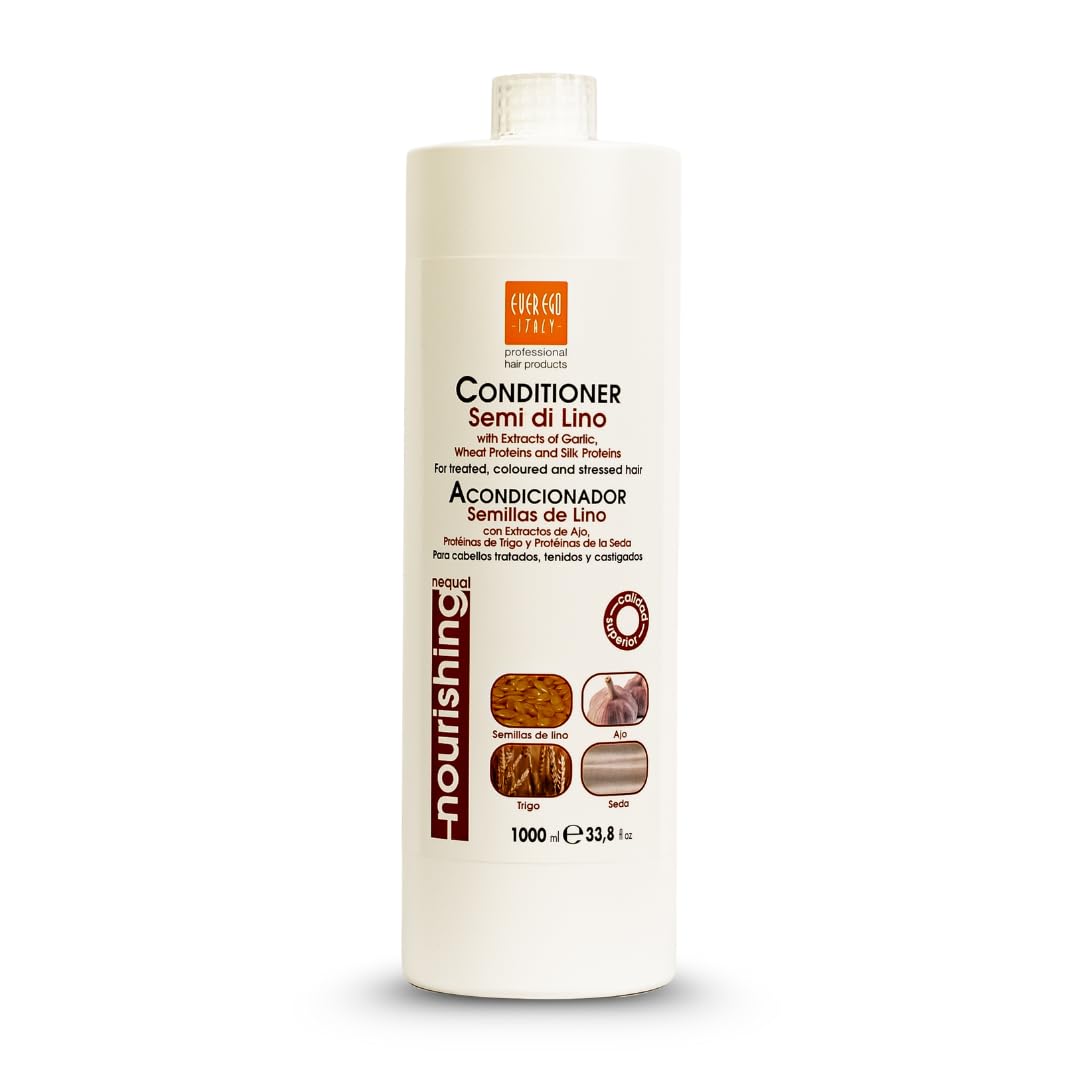 Ever Ego Semi De Lino Shampoo 33.8oz + Conditioner 33.8oz + Fluid 3.38oz Beauty & Personal Care Ever Ego Italy