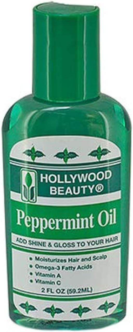 Hollywood Beauty Peppermint Hair Oil, 2 oz - Conditions Hair & Skin, Natural Treatment for Dry Itchy Scalp, Moisturizes with Omega-3, Vitamin A & C Beauty & Personal Care Hollywood Beauty