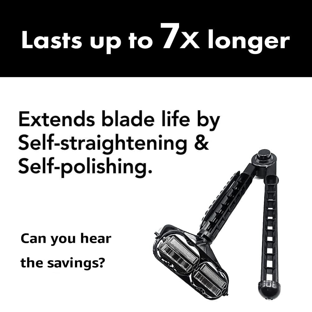 OmniShaver Ergonomic Maintenance Back Shaving Kit - Extendable Handle with Dual Shave Heads for Easy Reach - Includes Lotion Spreader - Self-Cleaning Beauty and Personal Care OmniShaver