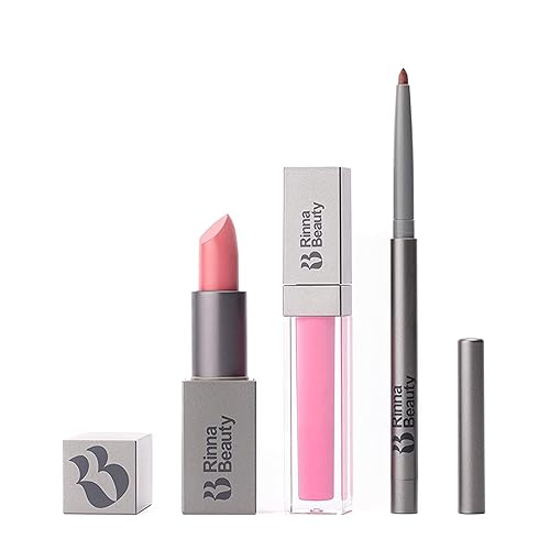 Rinna Beauty Icon Lip Kit - Pinky - All-in-one Lip Kit Includes Lipstick, Lip Gloss, and Lip Liner - CANDY PINK look - Vegan, Long-lasting, Anti-aging Beauty & Personal Care Rinna Beauty