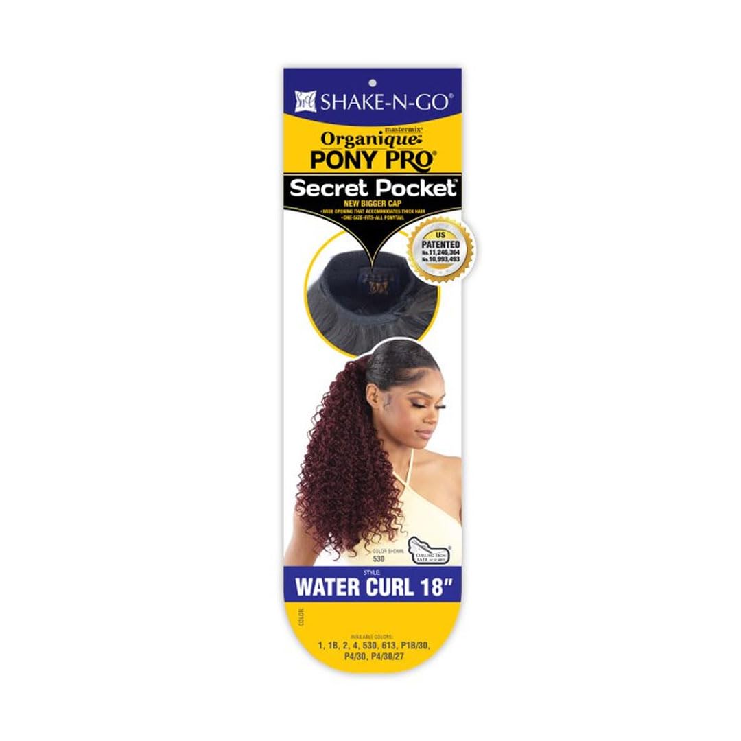 Shake N Go Organique Pony Pro Secret Pocket Ponytail - Water Curl 18" (Color : P4/30)