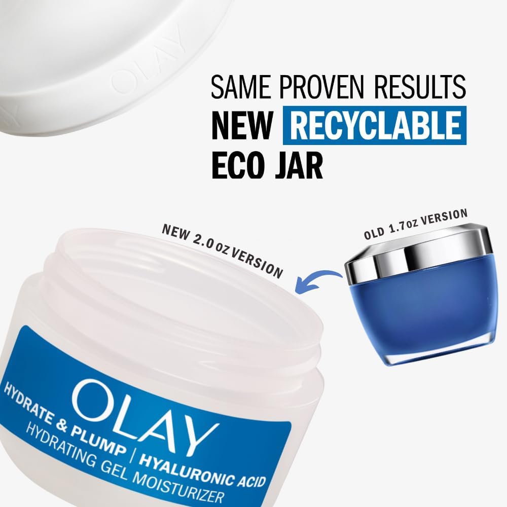 Olay Hyaluronic Acid Face Mousturizer, Plump & Hydrate, Fragrance-Free - Hydrating Gel for Dry Skin Retain & Replenish Moisture, with Niacinamide Beauty & Personal Care Olay