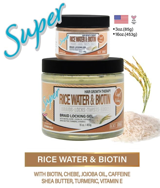 NEXT IMAGE - Braid Locking Gel Super Hold [Rice Water] Beauty & Personal Care NEXT IMAGE