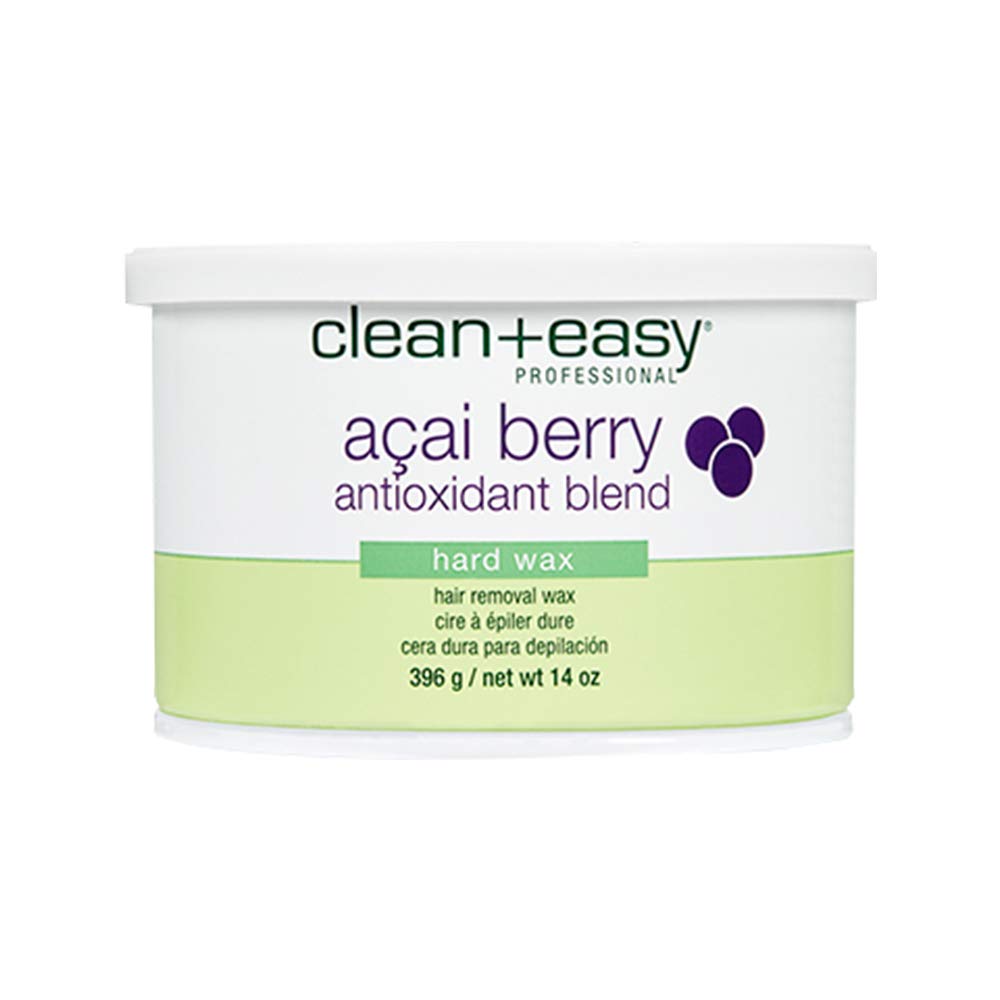 Clean + Easy Acai Berry Hard Wax for Hair Removal - Non-Strip, Depilatory Wax for Painless Full Body, Face, Bikini Brazilian Waxing, Removes Fine Beauty and Personal Care Clean + Easy
