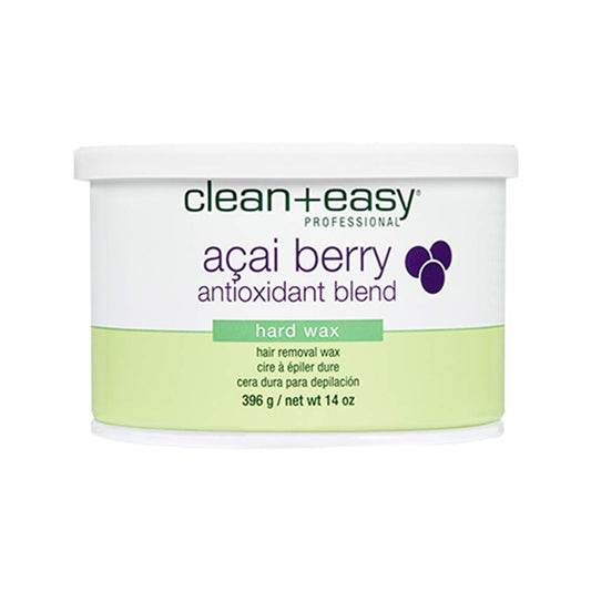 Clean + Easy Acai Berry Hard Wax for Hair Removal - Non-Strip, Depilatory Wax for Painless Full Body, Face, Bikini Brazilian Waxing, Removes Fine Beauty and Personal Care Clean + Easy