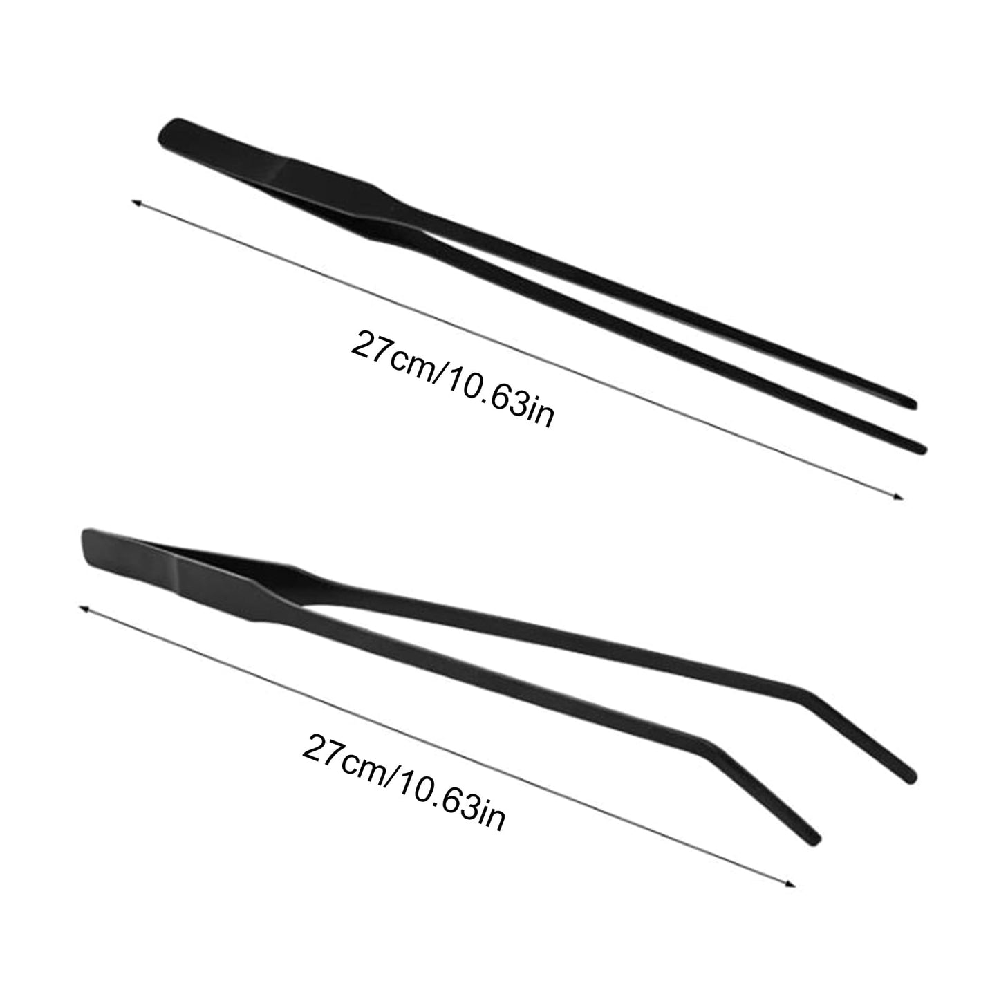 COPLKY Stainless Steel Aquarium Tweezers Set 27cm Practical Plant & Reptiles Feeding Tool Straight and Curved Head Practical Beauty and Personal Care COPLKY