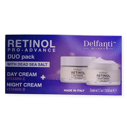 Delfanti-Milano • RETINOL PRO-ADVANCE • Anti-Aging DUO pack • Day + Night Creams • Face and Neck Moisturizers with Dead Sea Minerals and Vitamins E Beauty & Personal Care Delfanti-Milano