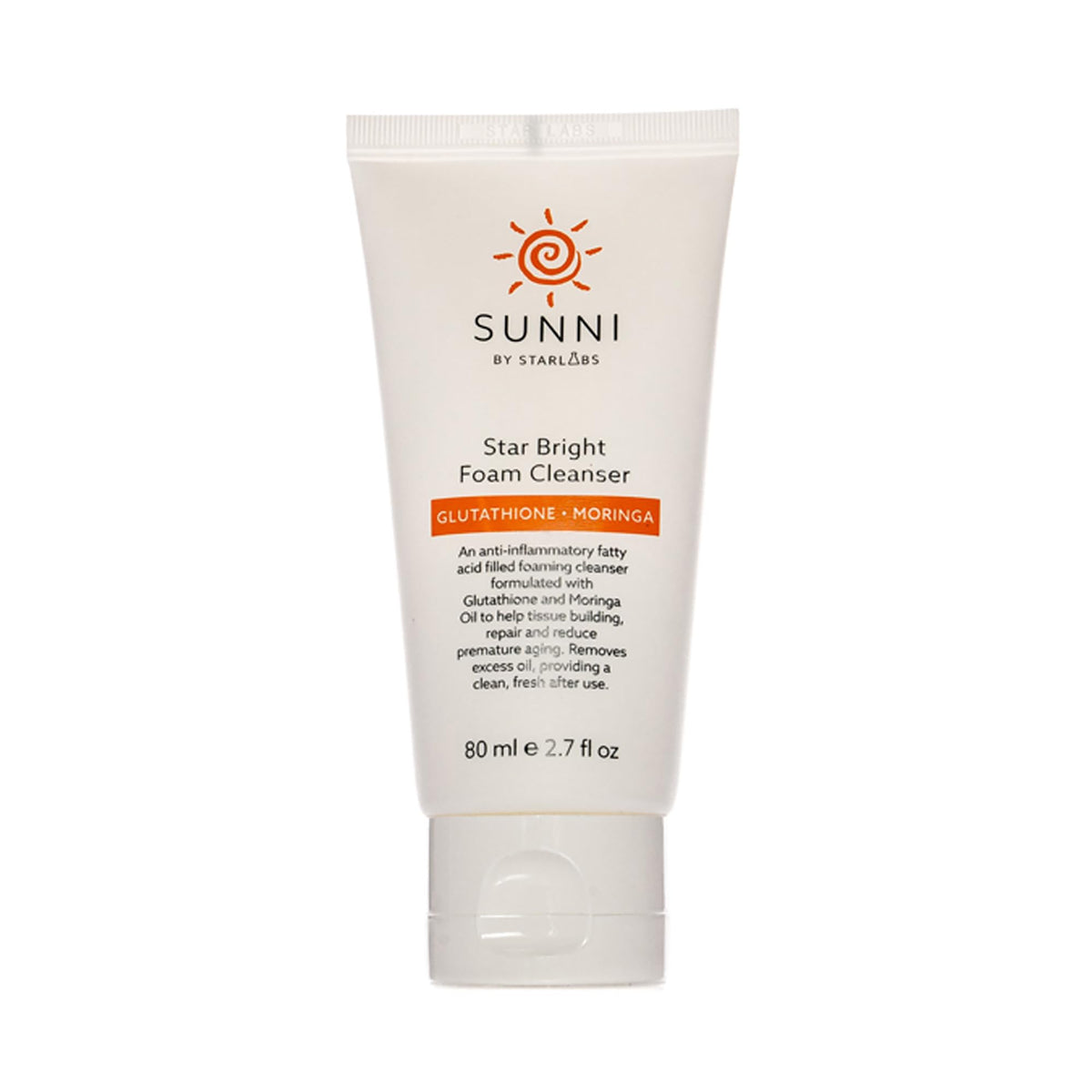 Hansi Naturals Korean SUNNI Star Bright Foam Cleanser 80ml 2.7fl oz. Glutathione - Moringa Oil