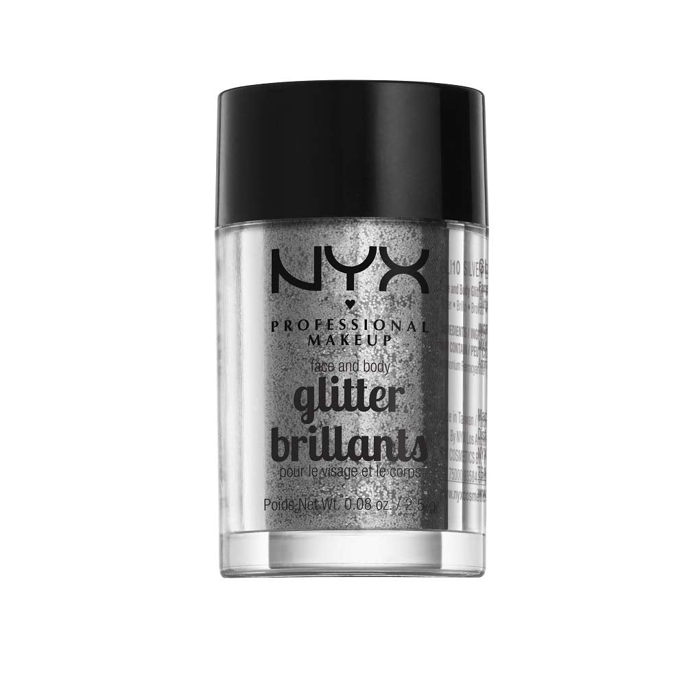 NYX PROFESSIONAL MAKEUP Face & Body Glitter, Silver Beauty & Personal Care NYX PROFESSIONAL MAKEUP