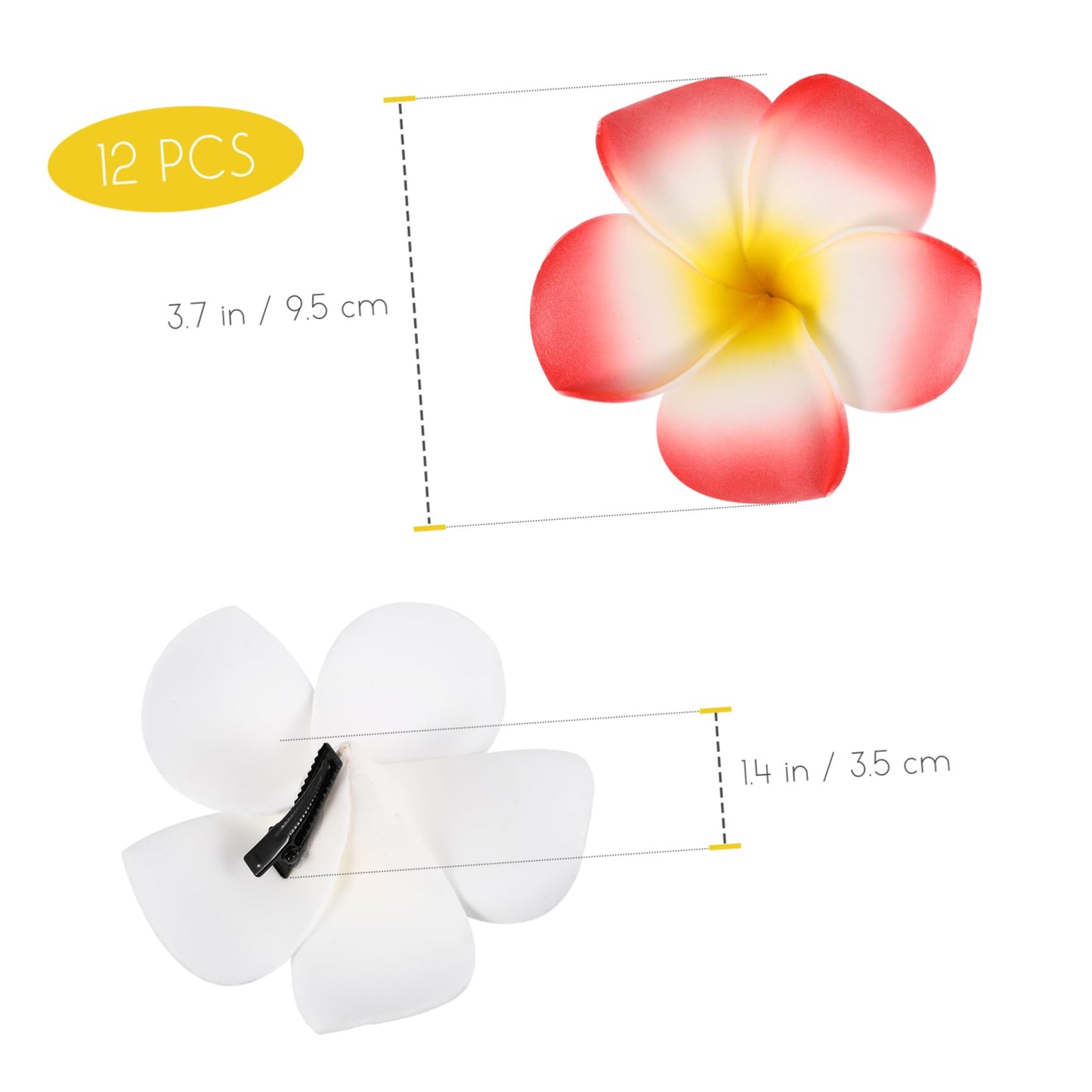 Amosfun 12Pcs Hawaii Plumeria Flower Clips Artificial Tropical Flower Hairpin Barrette Hair Accessories for Bridal Wedding Luau Beach Tropical Beauty & Personal Care Amosfun