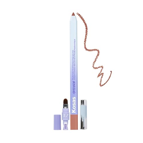 Kosas Hotliner Lip Liner - Hydrating Lip Pencil with Hyaluronic Acid & Konjac, Long-Lasting Lip Liner with Built-In Sharpener & Brush, Max Beauty & Personal Care Kosas