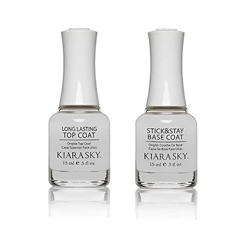 KIARA SKY Stick & Stay Base Coat & Long Lasting Top Coat 15ml 2 piece set Beauty & Personal Care KIARA SKY