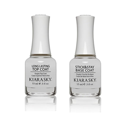 KIARA SKY Stick & Stay Base Coat & Long Lasting Top Coat 15ml 2 piece set Beauty & Personal Care KIARA SKY