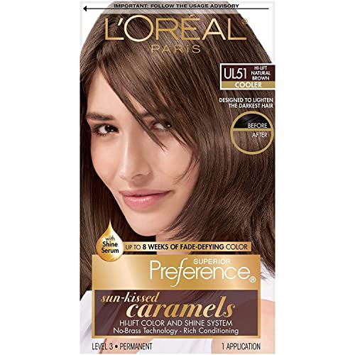 L'Oreal Paris Superior Preference Sun-Kissed Caramels Cooler UL51 Hi-Lift Natural Brown Permanent Haircolor