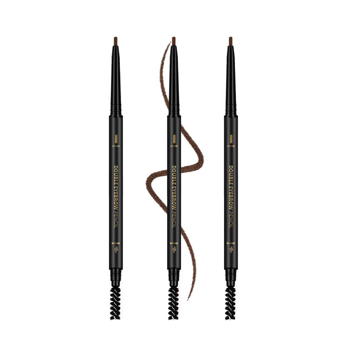 3 Pcs Waterproof Eyebrow Pencil Dark Brown, Premium Eye Brow Pencil Brn with Spoolie Brush, Longwearing for Perfect Brows, Professional, Precision Beauty & Personal Care O'CHEAL