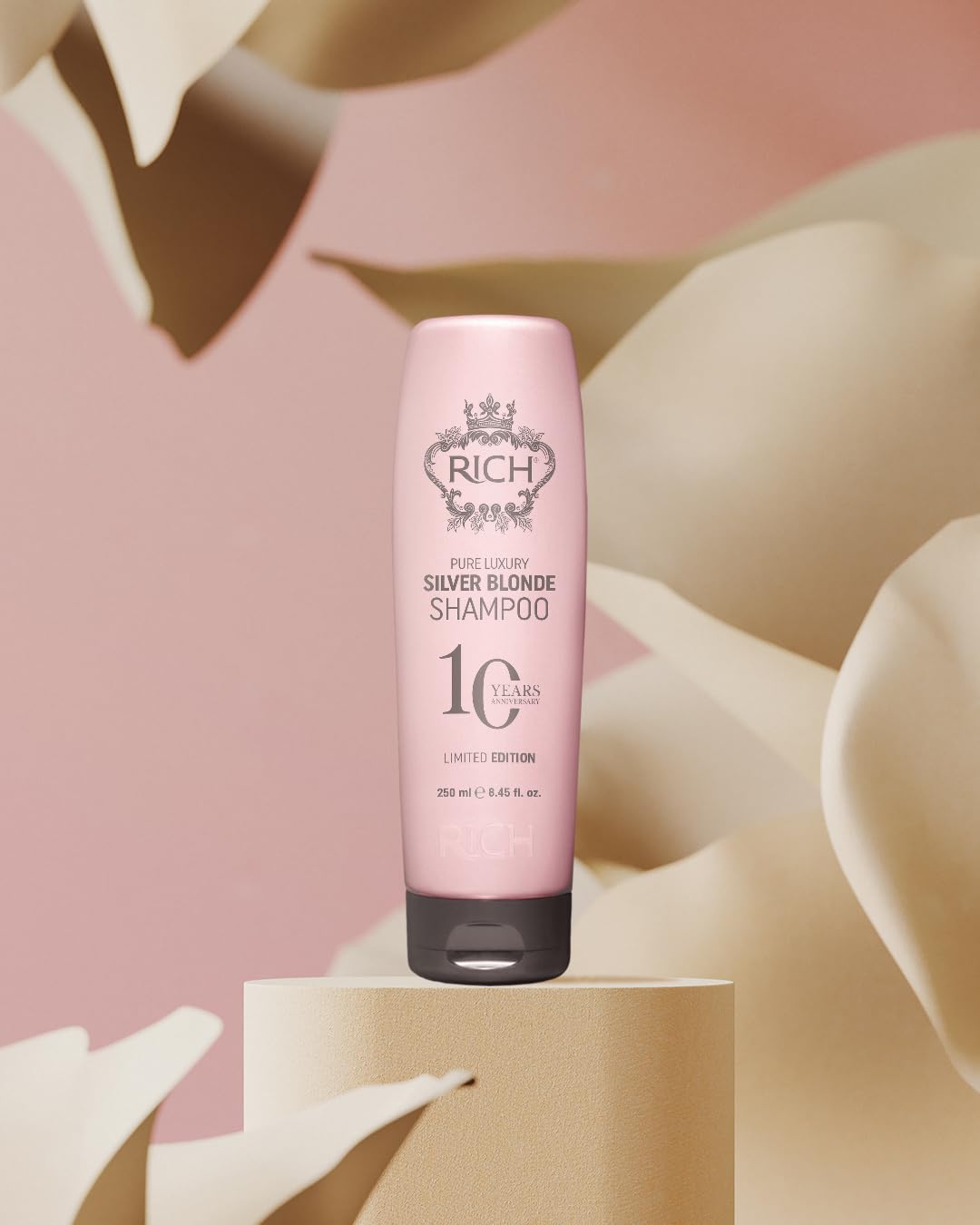RICH Pure Luxury Silver Blonde Shampoo - Purple Shampoo for Blonde, Platinum, Bleached, Silver, Gray, Ash & Brassy Hair - No Yellow Tones - 8.45 Oz