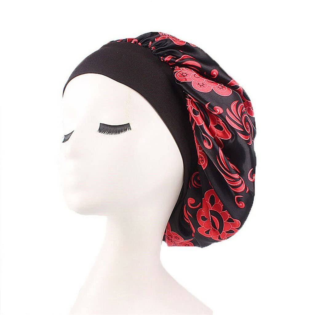 3UOOWWFA Sleep Cap Silk Sleep Cap Hair Hat Head Cover Satin Wide Adjustable Elastic Band (F Free Size) (D One Size) Beauty and Personal Care 3UOOWWFA