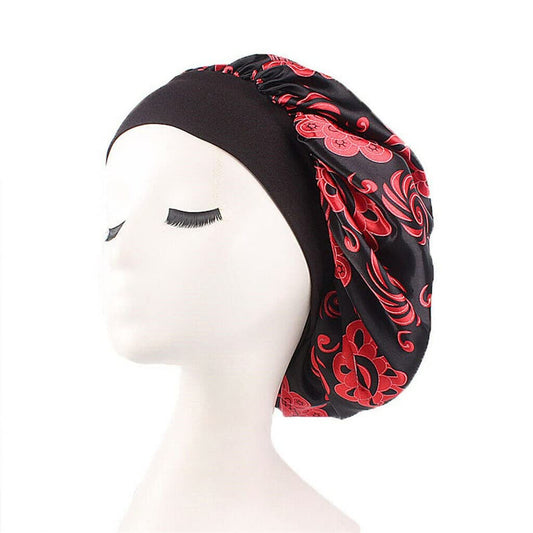 3UOOWWFA Sleep Cap Silk Sleep Cap Hair Hat Head Cover Satin Wide Adjustable Elastic Band (F Free Size) (D One Size) Beauty and Personal Care 3UOOWWFA