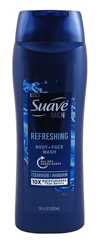 Suave Body + Face Wash Men 18 Ounce Refreshing Cedarwood (Pack of 2) Beauty & Personal Care Suave
