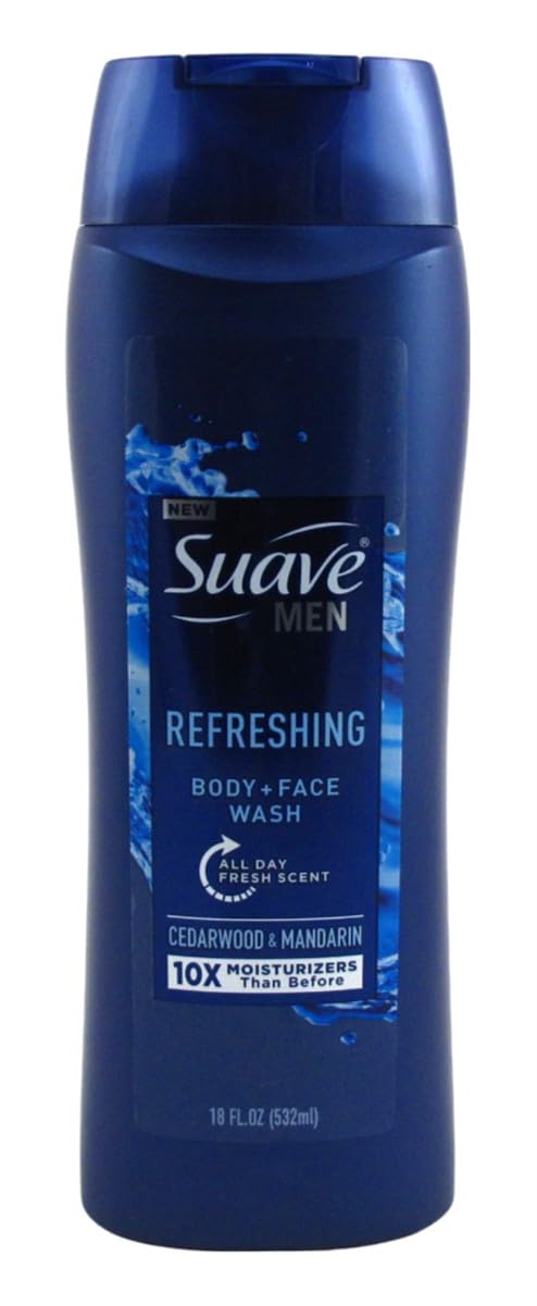 Suave Body + Face Wash Men 18 Ounce Refreshing Cedarwood (Pack of 2) Beauty & Personal Care Suave