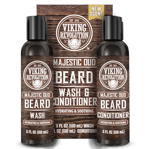 Viking Revolution Beard Wash and Beard Conditioner for Men with Argan Oil and Jojoba Oil - Beard Softener and Strengthener Beard Care Beard Shampoo Beauty & Personal Care Viking Revolution