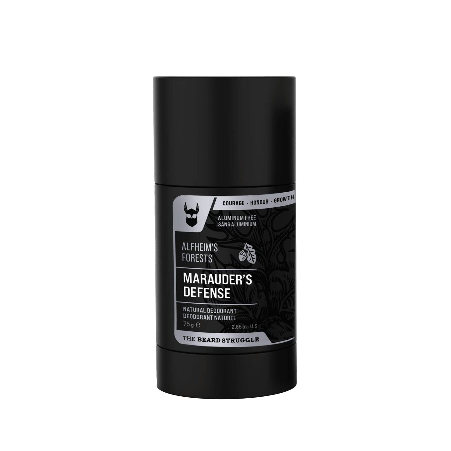 The Beard Struggle Natural Deodorant - Marauder’s Defense - 100% Natural Deodorant - Aluminum Free - Charcoal Infused - Silver Collection, Alfheim's Beauty and Personal Care The Beard Struggle
