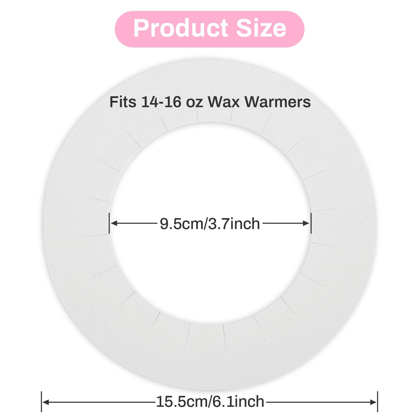 RAQEHO Wax Collars for Wax Pot - 50PCS Disposable Coated Paper Protective Clean Collar for 14oz Wax Warmer Melting Pot for Hair Removal Women Wax Bath Beauty and Personal Care RAQEHO