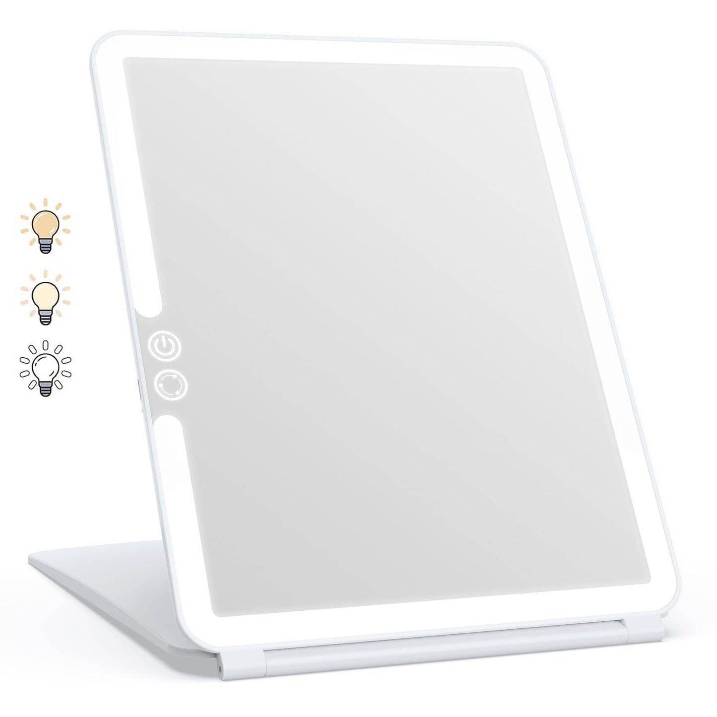 WEILY Portable Travel Mirror Makeup Mirror with 72 LED Lights, Touch Screen Three Colors Dimmable,Ultra Thin, 2000 mAh USB Rechargeable Foldable Beauty & Personal Care WEILY