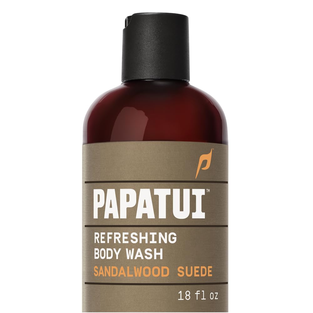 PAPATUI by Dwayne Johnson Refreshing Body Wash for Men | Exfoliating, Hydrating & Made with Coconut Oil | Sandalwood Suede | 18 oz Beauty & Personal Care PAPATUI