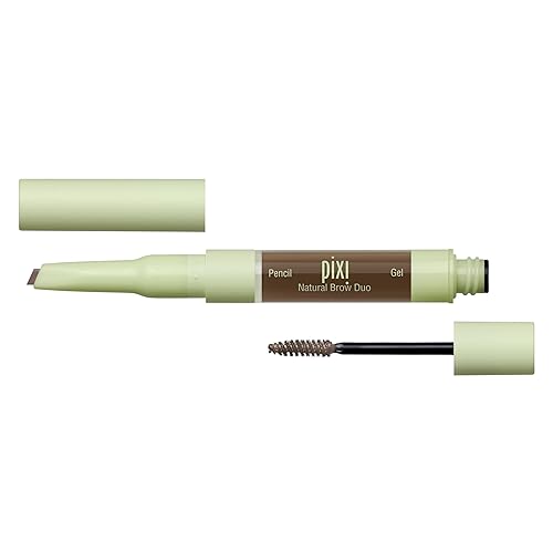 Pixi Natural Brow Duo - Natural Brown, Precision Pencil & Tinted Gel, Waterproof Brow Shaper for All-Day Hold, Paraben-Free, 0.2oz Beauty & Personal Care Pixi