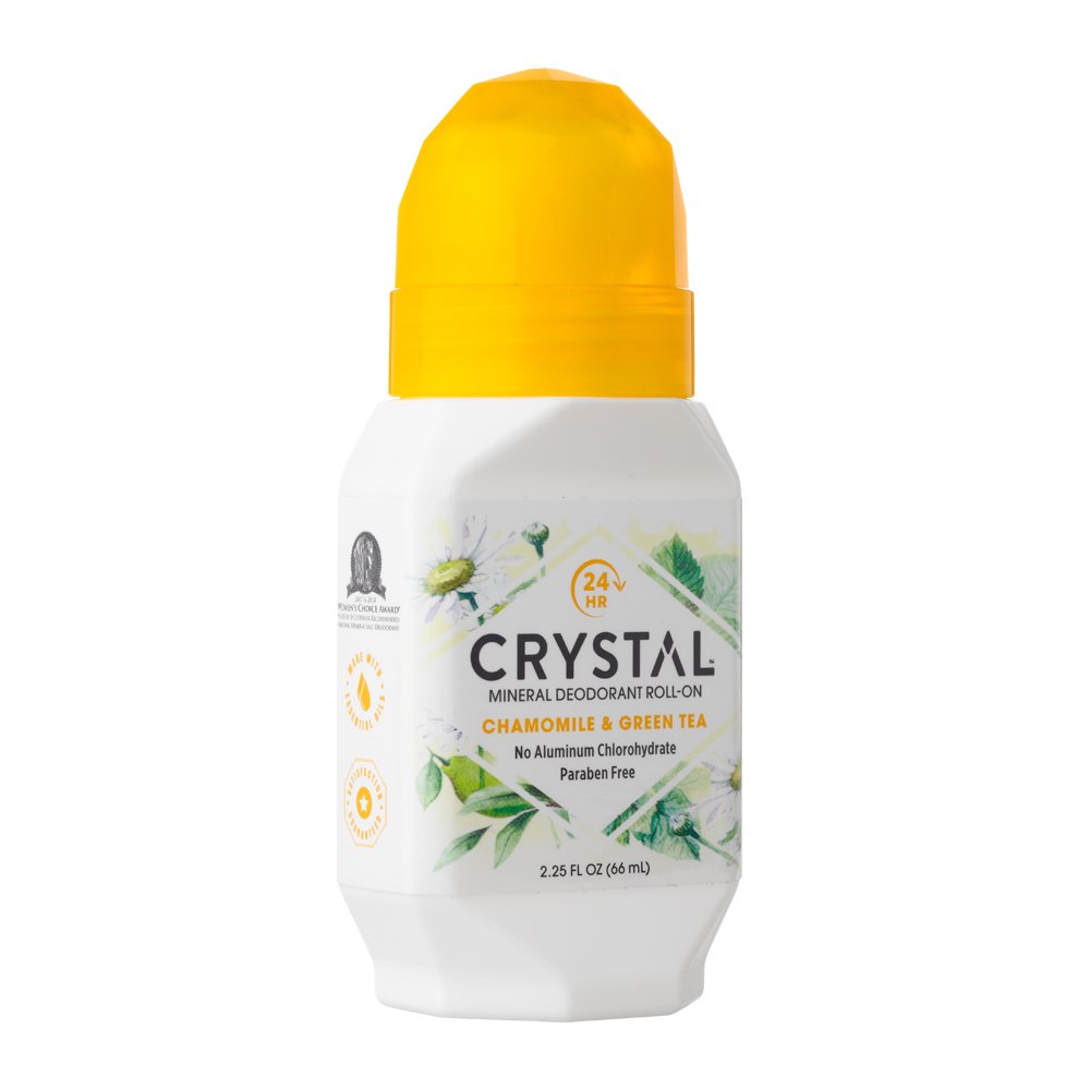 Crystal Mineral Deodorant Roll-On, Chamomile & Green Tea, 2.25 fl oz (Pack of 12) Beauty and Personal Care Crystal Essence