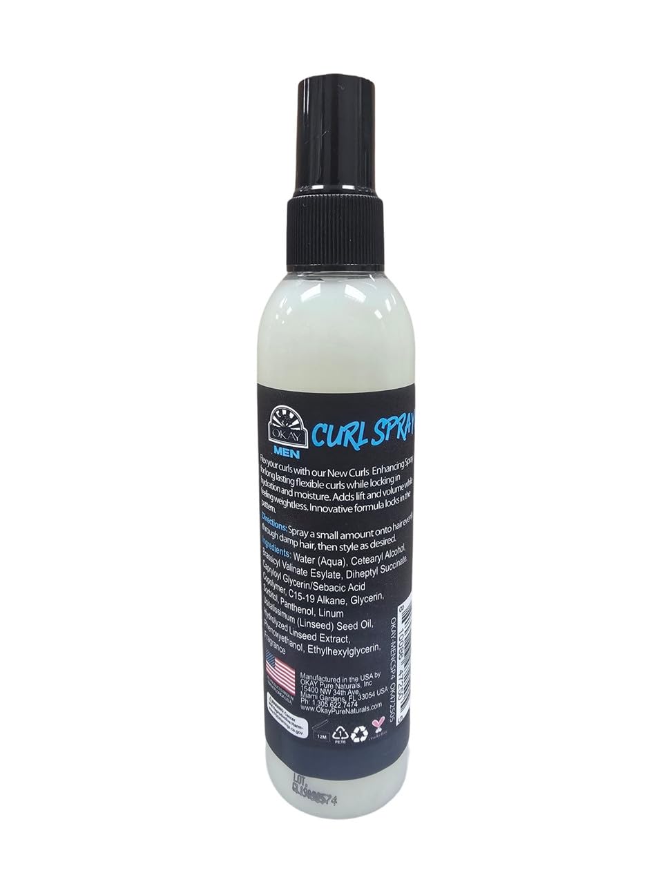 OKAY Men's Curl Refresh Spray 4 oz - Defines & Hydrates Curly Hair