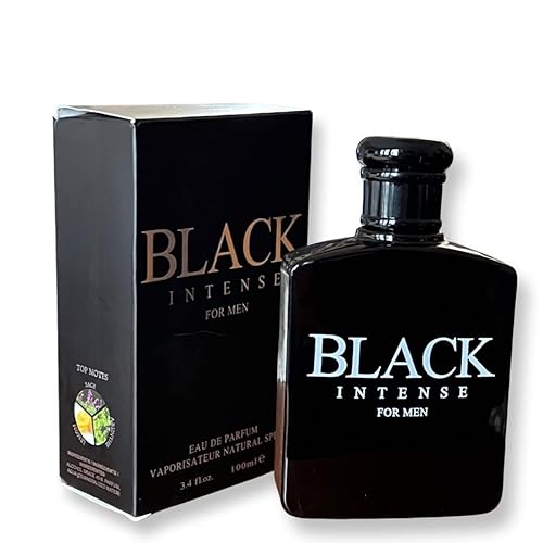 BLACK INTENSE for Men Eau de Parfum for Men - 3.4 Fl Oz - Perfect blend of Sage, Lemon and Absinthe for a Sophisticated Scent Beauty & Personal Care United Scents