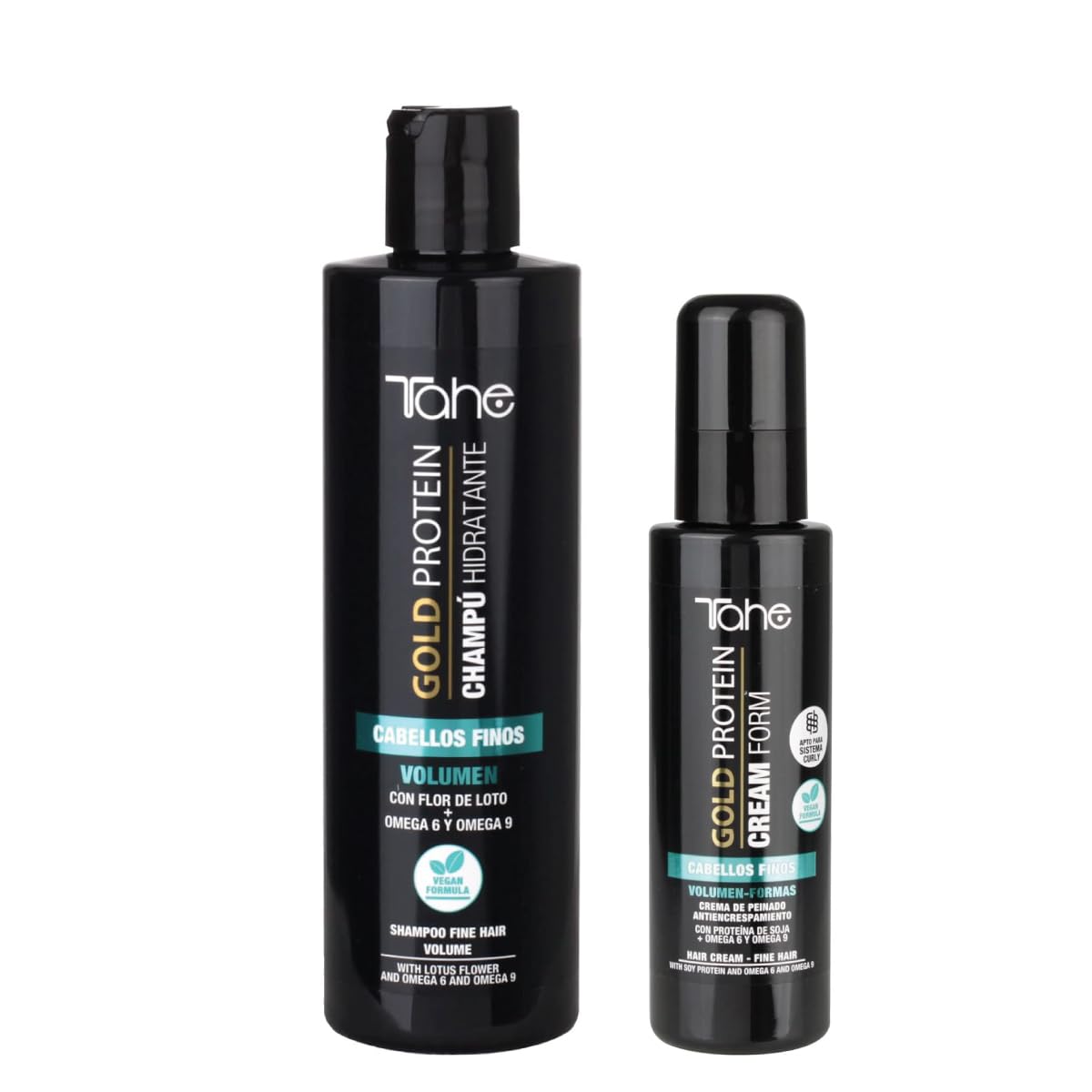 Tahe Gold Protein for Fine Hair Small Kit - Shampoo 300ml + Styling Cream 100ml Beauty & Personal Care Tahe