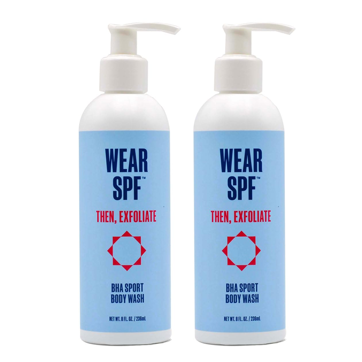WearSPF BHA Sport Body Wash - 1% Salicylic Acid for Bacne, Exfoliating & Refreshing, 8 oz 2-pack Beauty & Personal Care WearSPF
