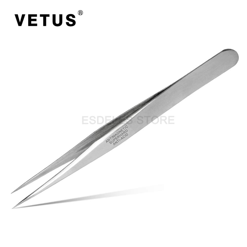 Vetus Tweezer Professional Tweezers Tool ST-10 Non-magnetic Stainless Steel Pointed Tip Beauty and Personal Care Vetus