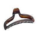 Parcelona French 4 Inch Large Tortoise Shell Flat Teeth Jaw Hair Claw Clip Clamp Clutcher Beauty & Personal Care Parcelona