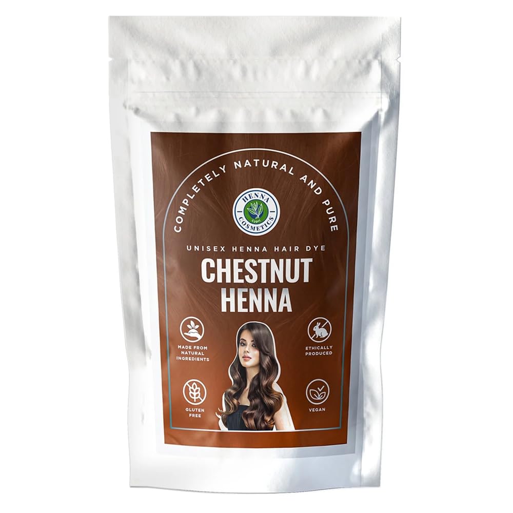 Henna Cosmetics Cypri Natural Henna Hair Color Dye, 100% Pure Henna Powder for Hair Growth Organic (Chestnut, 100 Gr + Free 50 Gr.) Beauty & Personal Care HENNA COSMETICS CYPRI