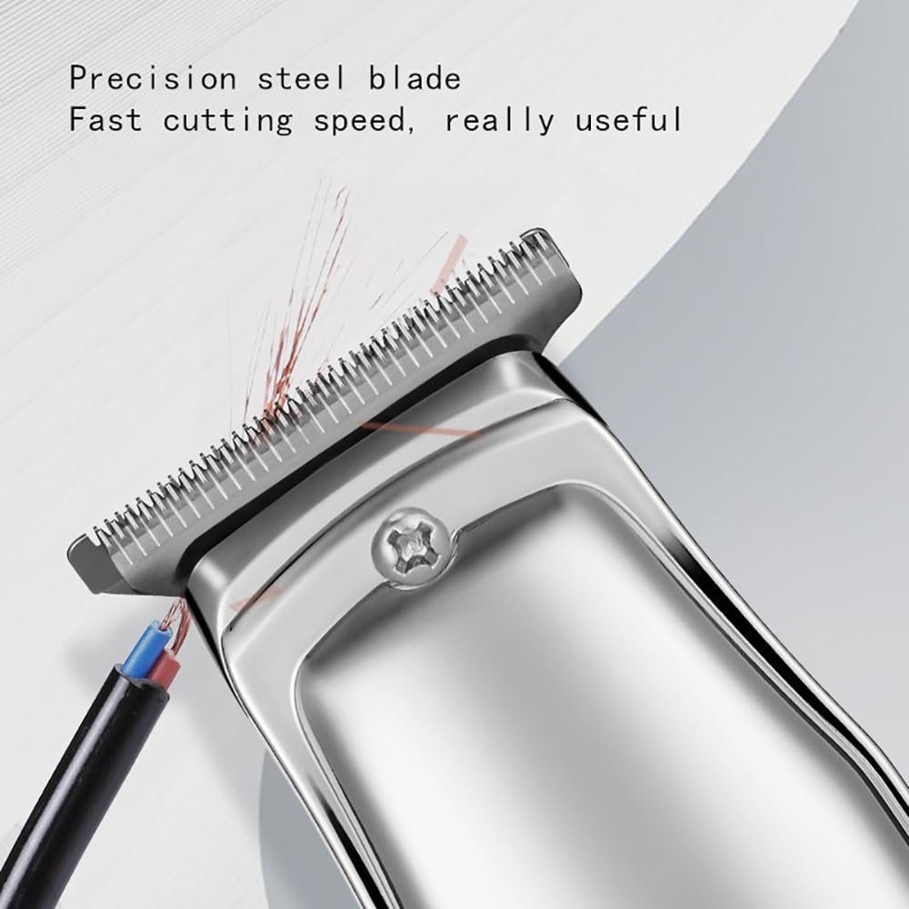 GLESVOWIO Hair Clippers for Men Hair Clipper Beard Trimmer Low Noise Strong Power Men's Barber Machine Fine Steel Cutter Head USB(Silver) Beauty and Personal Care GLESVOWIO