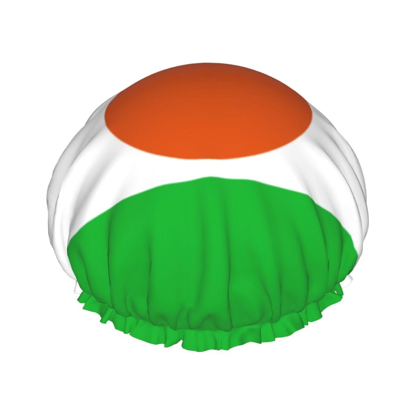 Niger Flag Prints Shower Cap Double Layer Lined Waterproof Bathing Shower Hat Beauty and Personal Care Hayyett
