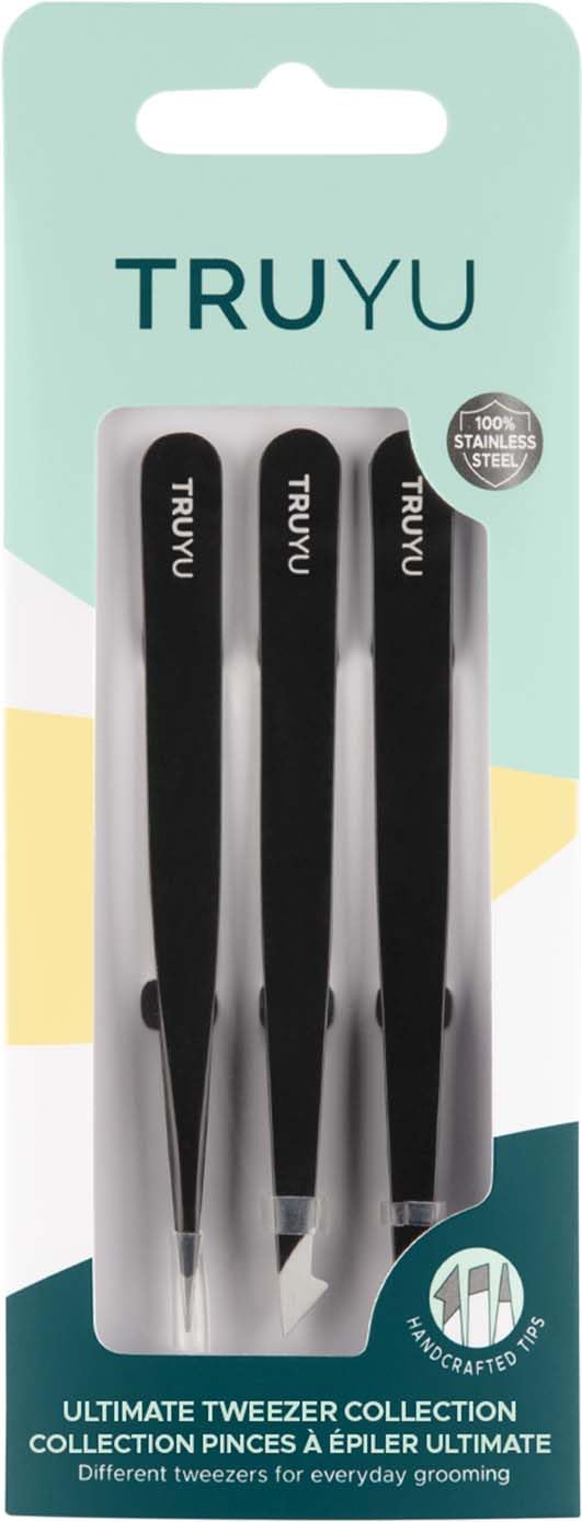 Truyu Tweezer Trio - Includes Full Slant Tweezer, Point Tweezer and Combo Tweezer Beauty and Personal Care Truyu