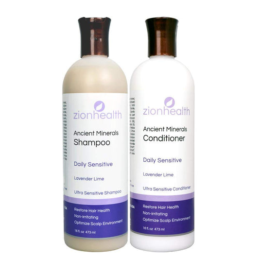 Adama Minerals Shampoo and Conditioner Set 16 oz (Daily Sensitive Lavender Lime) Beauty & Personal Care Adama Minerals