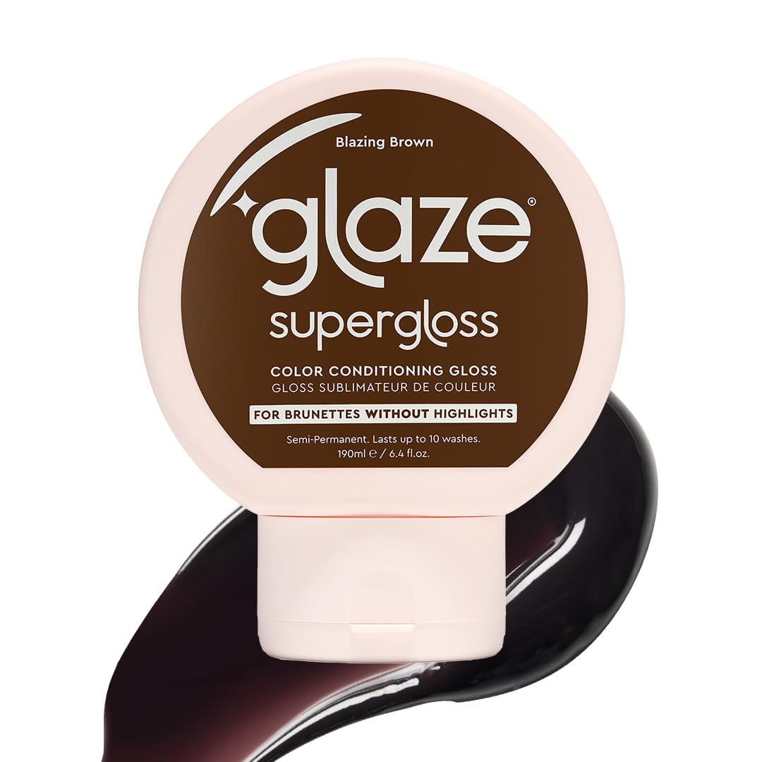 Glaze Supergloss Color Conditioning Gloss - Hydrating Semi-Permanent Color Hair Gloss & Shine Boost - For Natural Medium to Dark Brown Hair - 6.4 Fl Beauty and Personal Care glaze